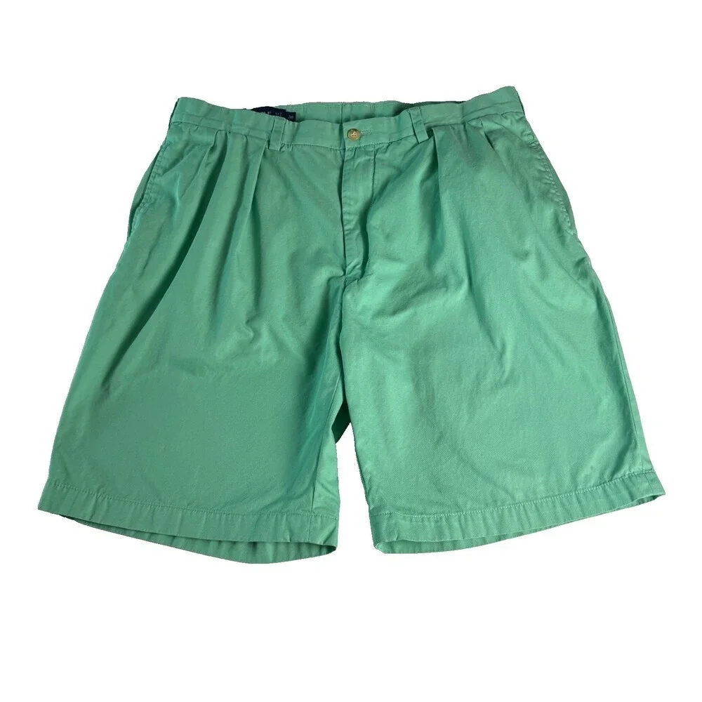 Vintage Polo Golf Ralph Lauren Fairway Shorts Size 38 Mint Green Tartan Crest